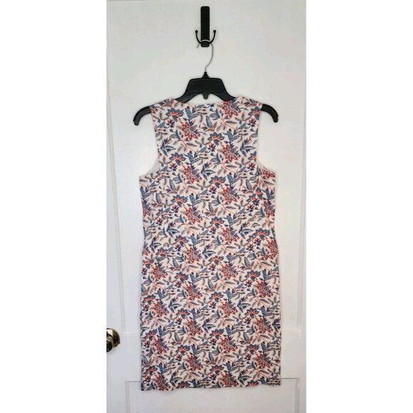 J. McLaughlin XS Rue Linen Floral Print Split V-Neck Shift Dress NWT Pockets - Picture 2 of 6